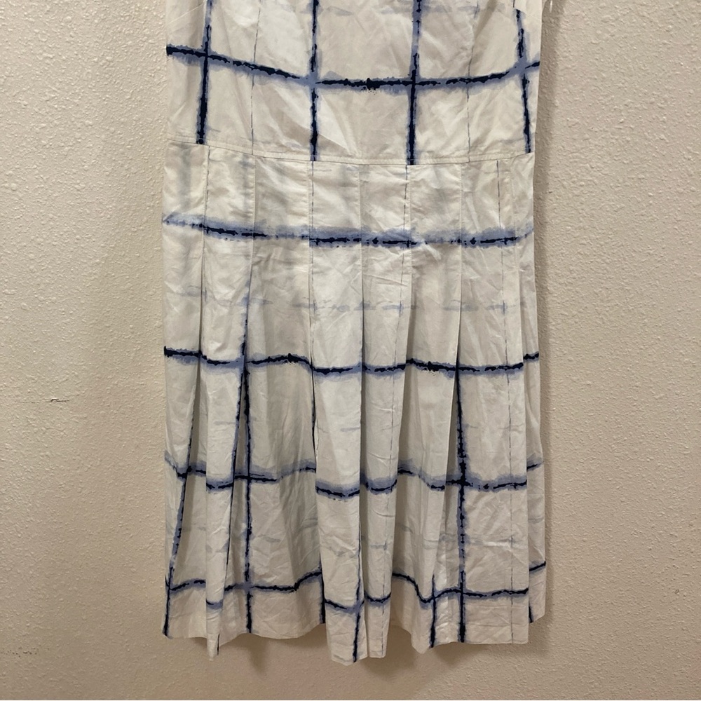 Pendleton Women’s Midi Dress Blue and White Sleeveles Pleated Sz 12 - Picture 5 of 13